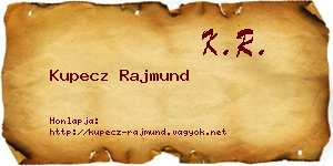 Kupecz Rajmund névjegykártya